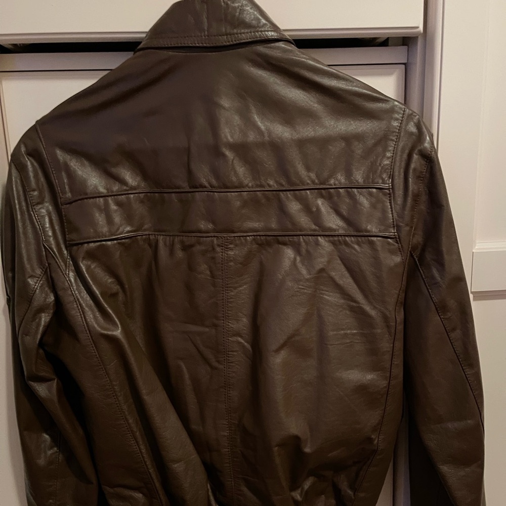 Vintage Etienne Aigner Women’s Chocolate Brown Leather Bomber Jacket Size 10